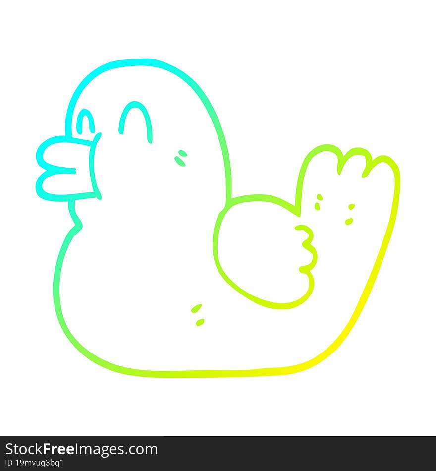 cold gradient line drawing cartoon rubber duck