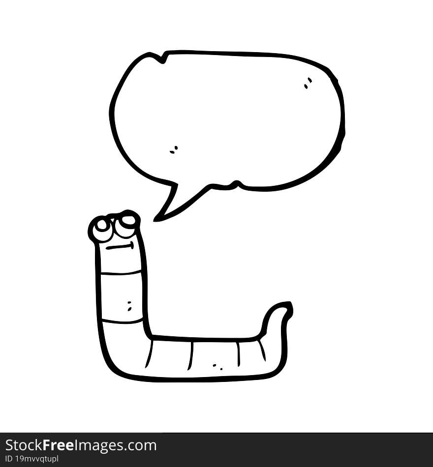 speech bubble cartoon worm