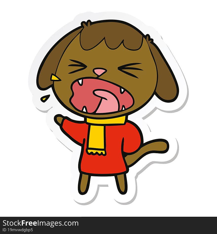 sticker of a cute cartoon dog