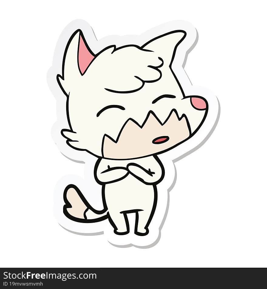 Sticker Of A Cartoon Fox