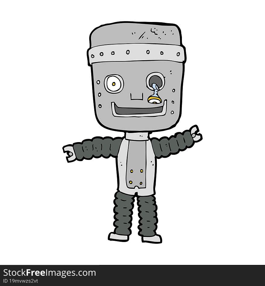 cartoon funny robot