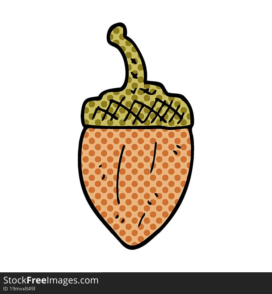 cartoon doodle acorn