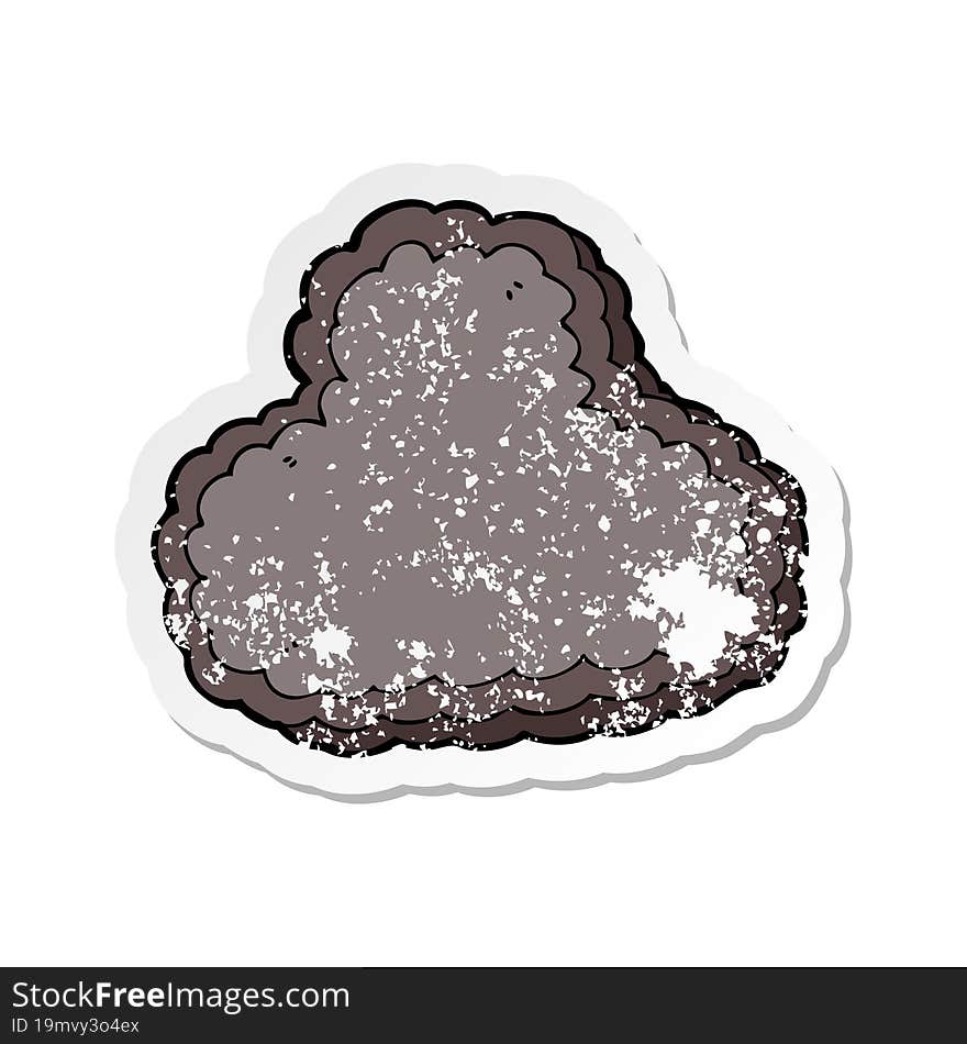 retro distressed sticker of a cartoon rain cloud