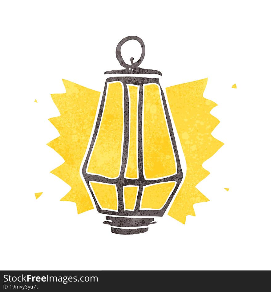 retro cartoon lantern shining