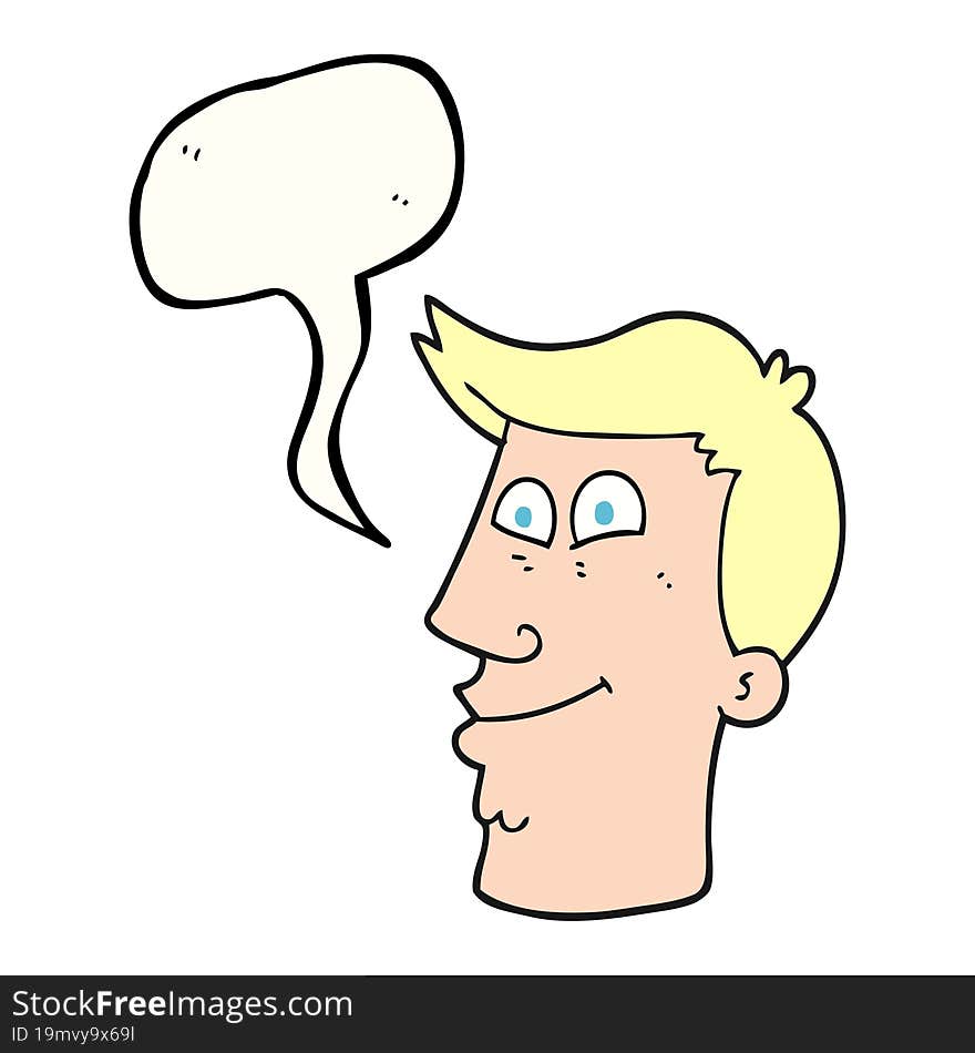 speech bubble cartoon male face