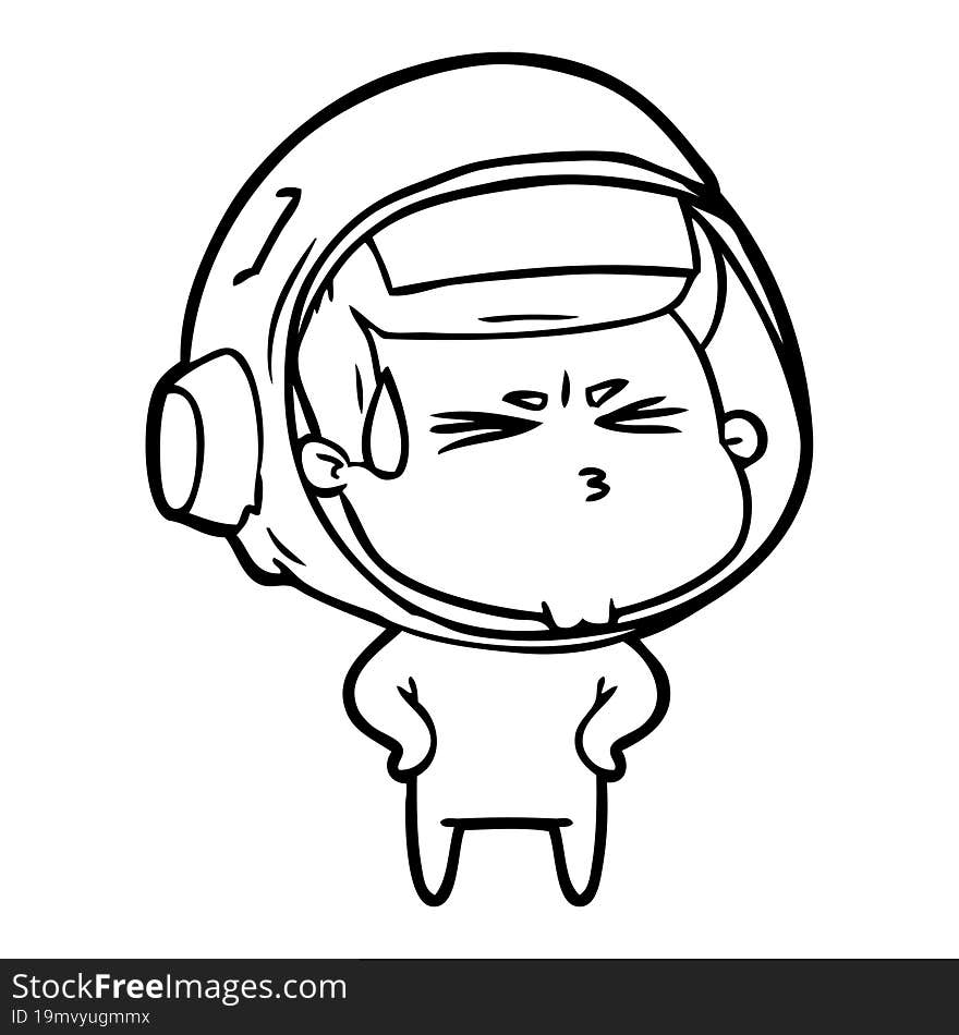 cartoon stressed astronaut. cartoon stressed astronaut