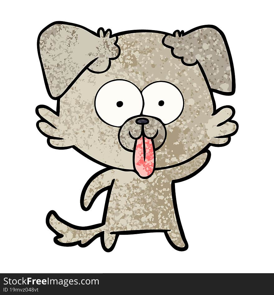 cartoon dog with tongue sticking out. cartoon dog with tongue sticking out