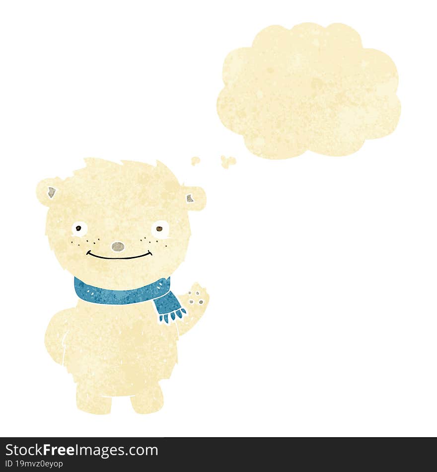 cartoon cute polar bear with thought bubble