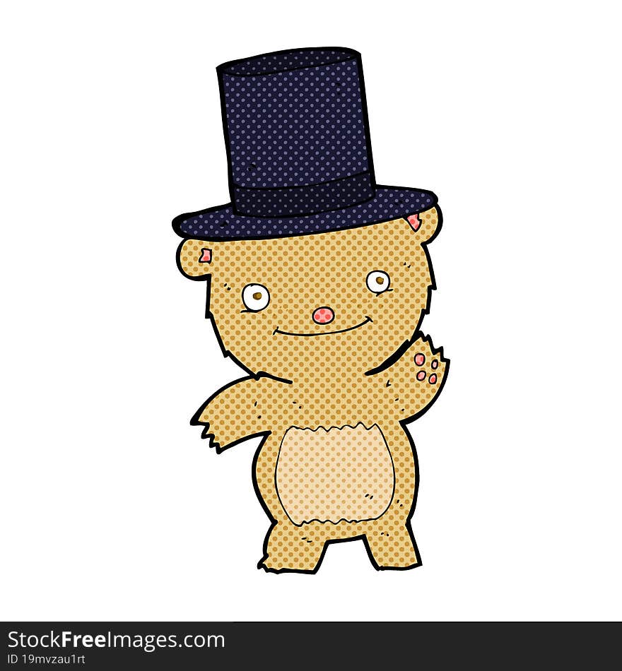 cartoon bear in top hat