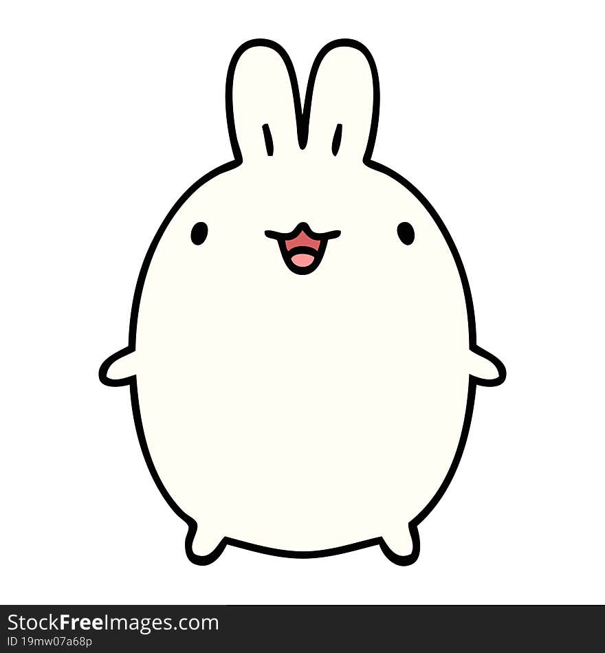 cartoon of a happy rotund bunny rabbit. cartoon of a happy rotund bunny rabbit