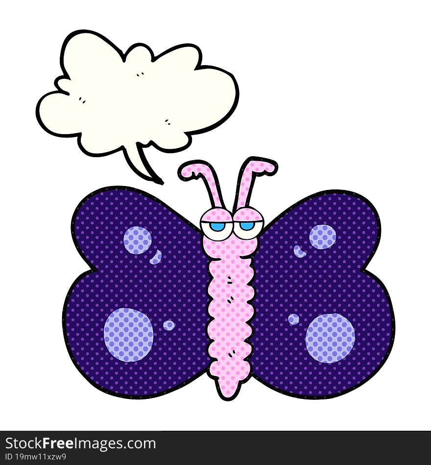 comic book speech bubble cartoon butterfly