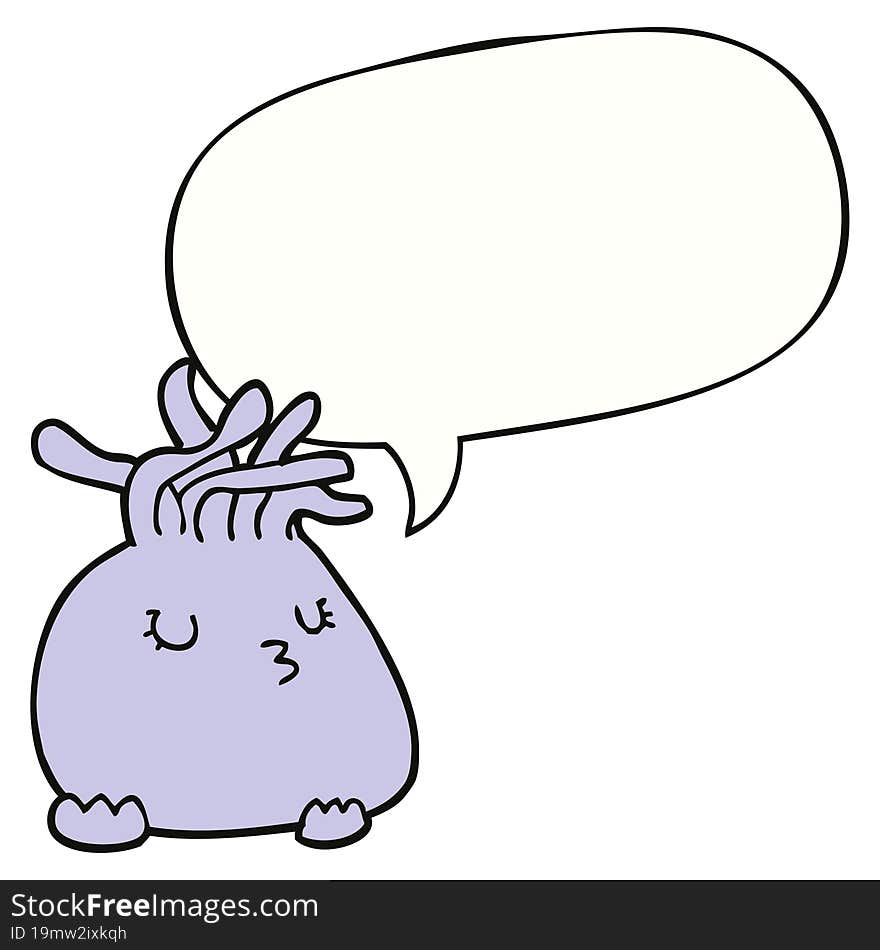 cartoon sea anemone and speech bubble