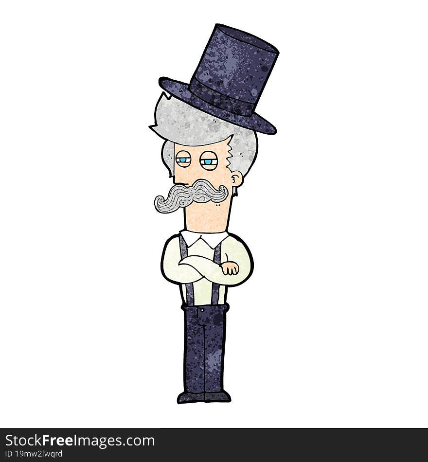 cartoon man wearing top hat