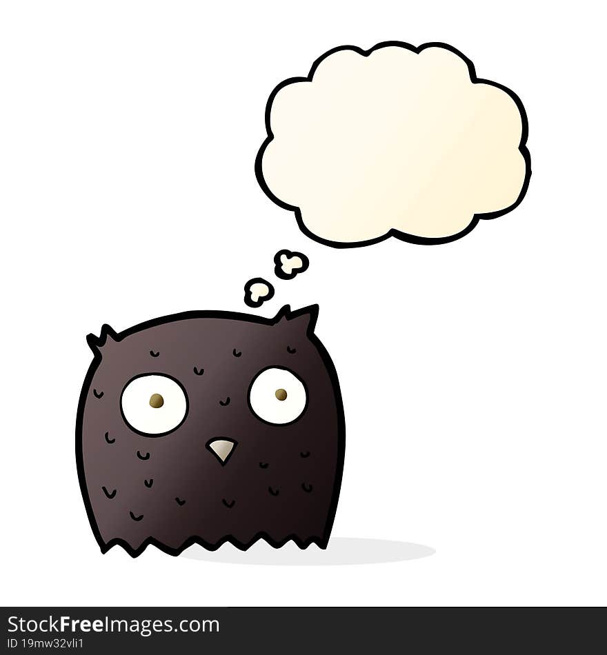 cartoon owl with thought bubble