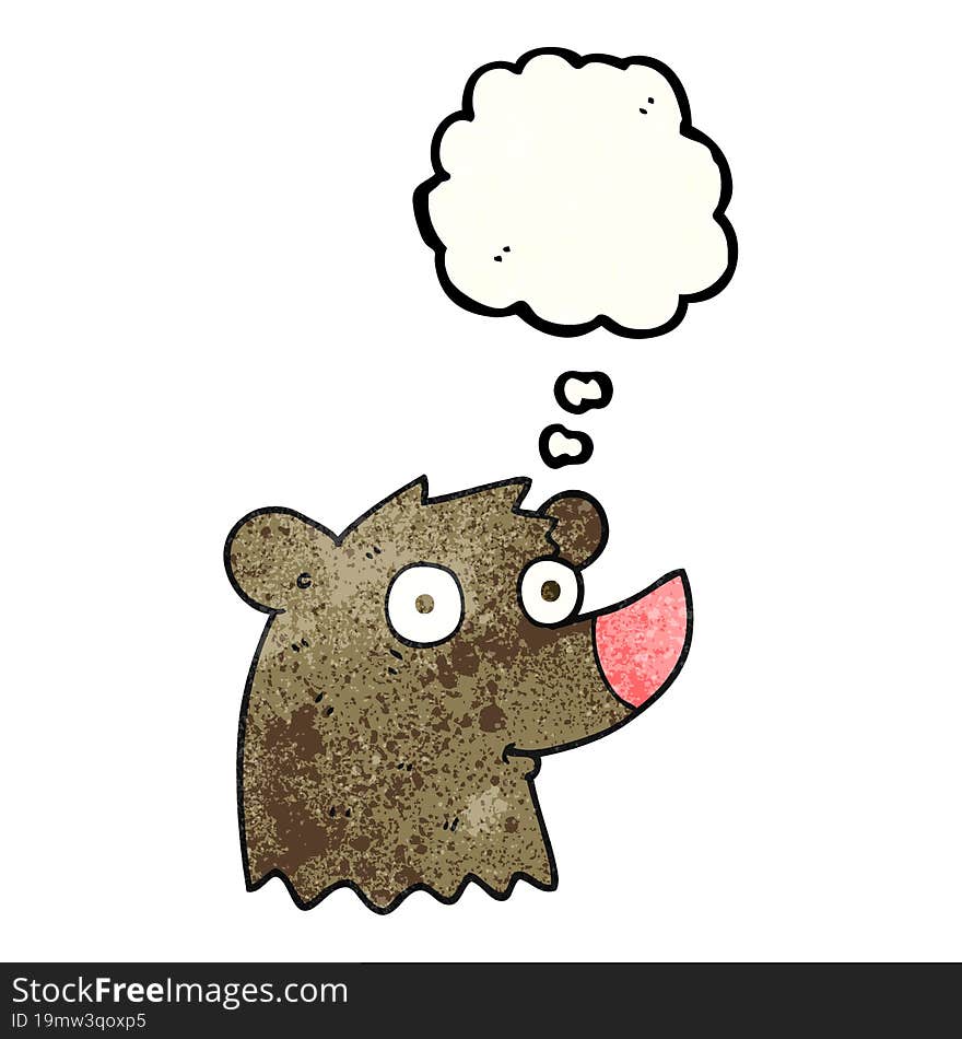 thought bubble textured cartoon bear