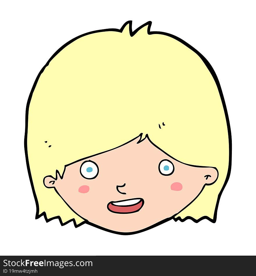 cartoon happy female face