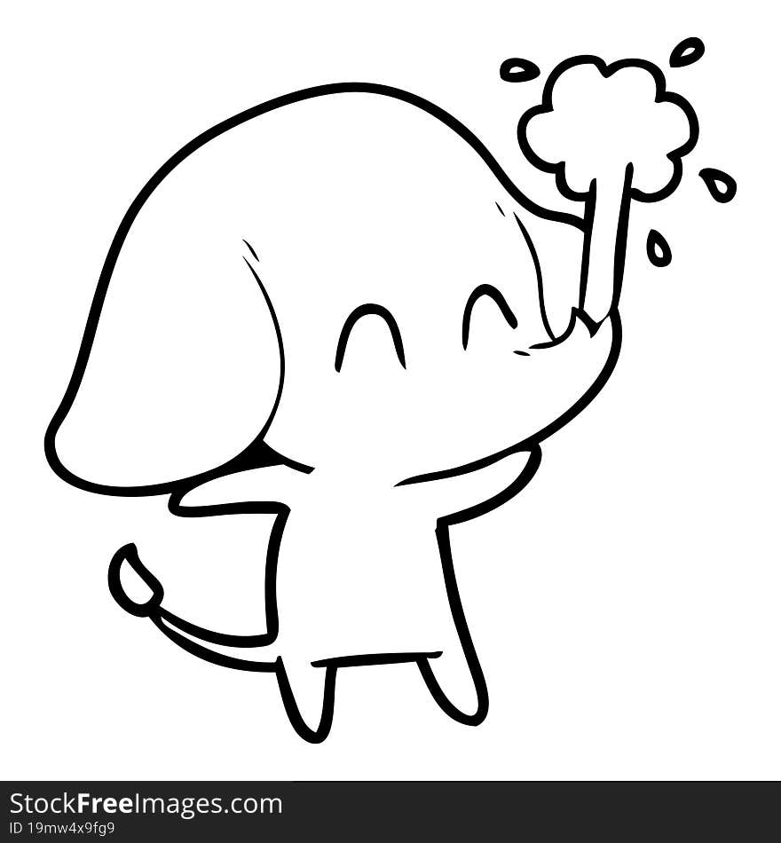 cute cartoon elephant spouting water. cute cartoon elephant spouting water