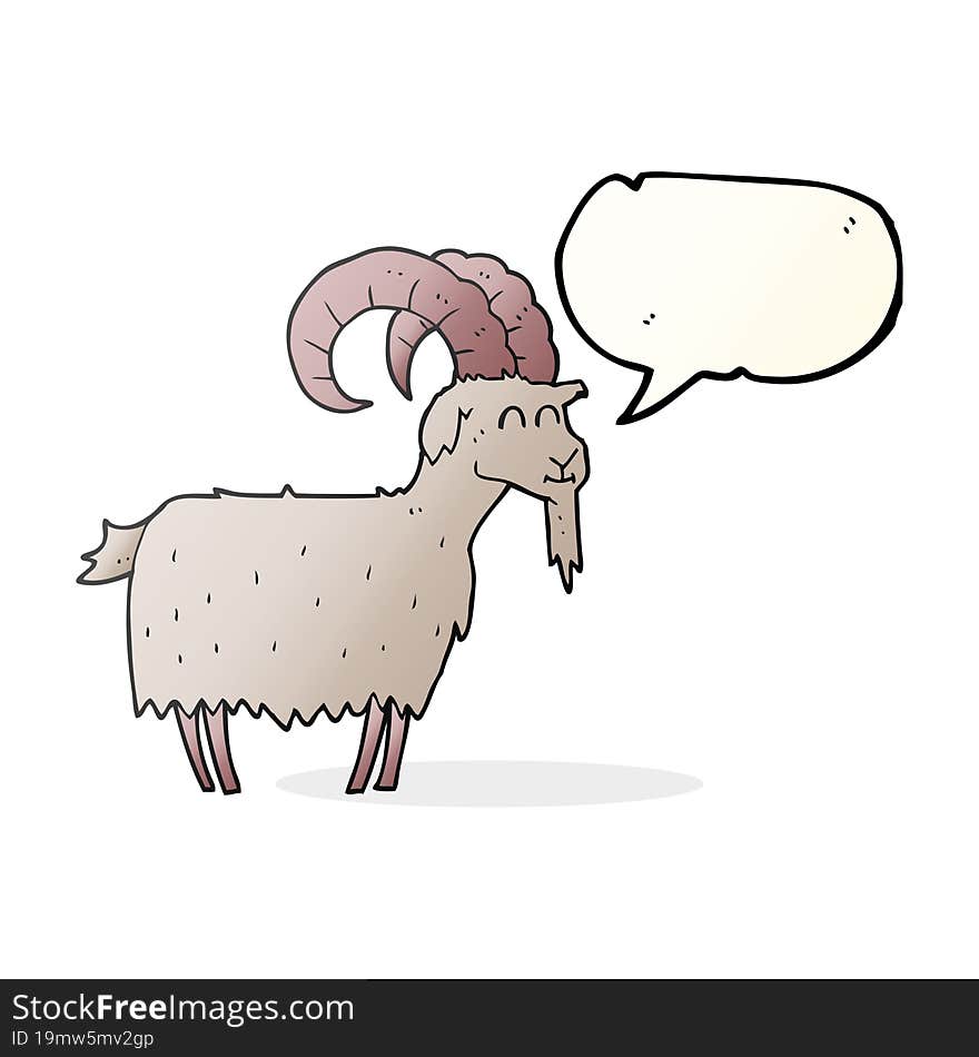 freehand drawn speech bubble cartoon goat