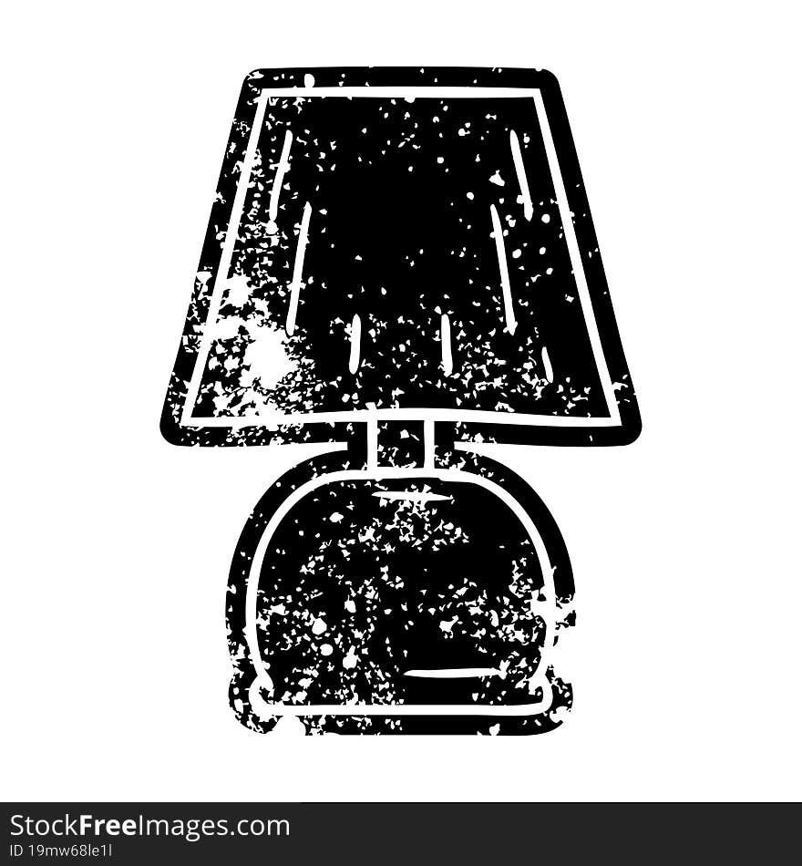 grunge icon drawing of a bed side lamp