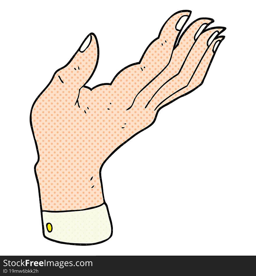 cartoon open hand raised palm up