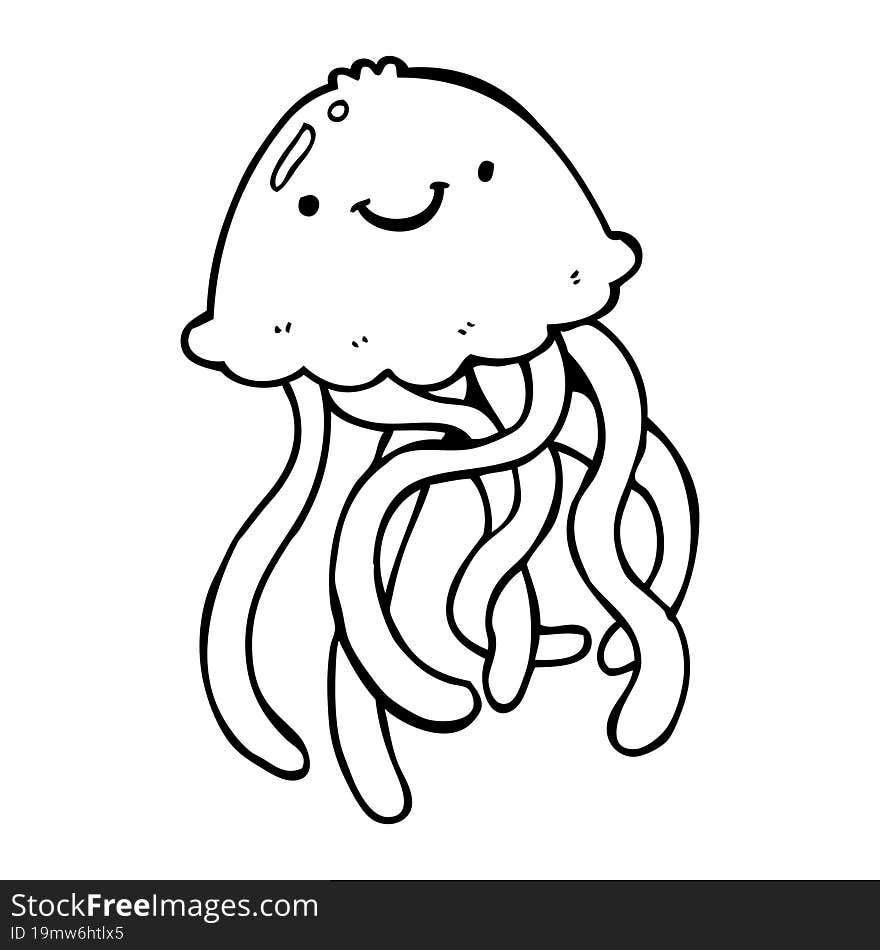 cartoon happy jellyfish