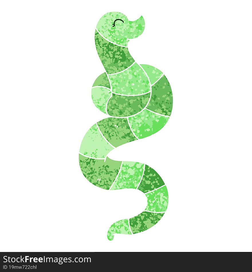 Quirky Retro Illustration Style Cartoon Snake