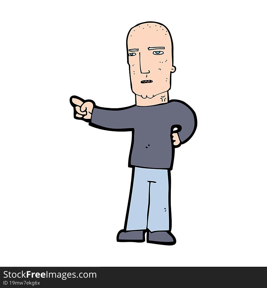 cartoon tough guy pointing