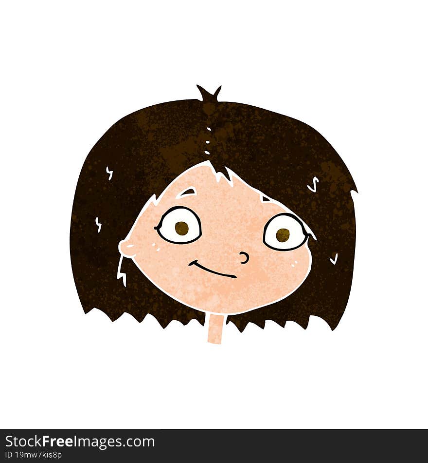 cartoon happy female face