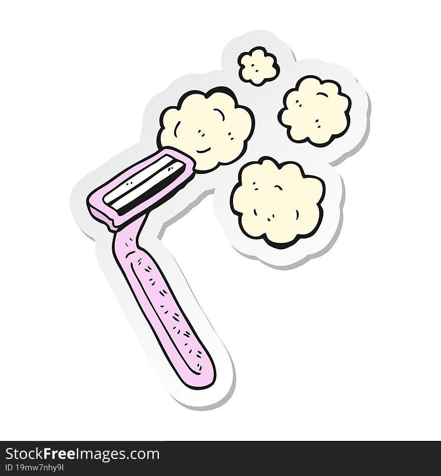 sticker of a cartoon razor