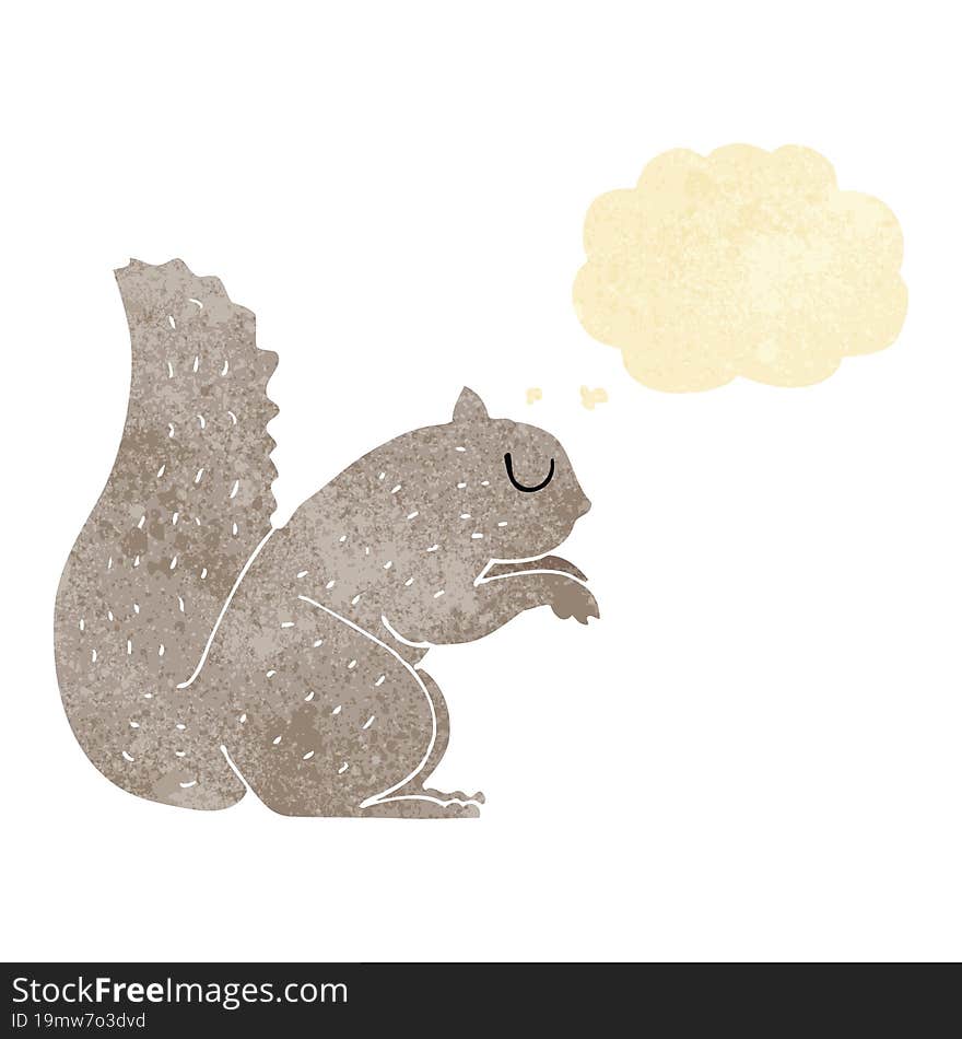 cartoon squirrel with thought bubble