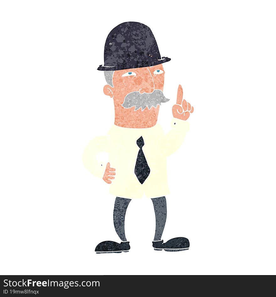 Cartoon Man In Bowler Hat