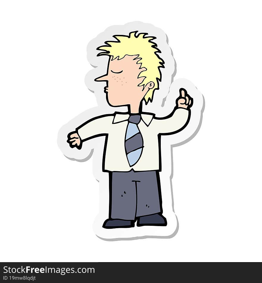 sticker of a cartoon man making his point