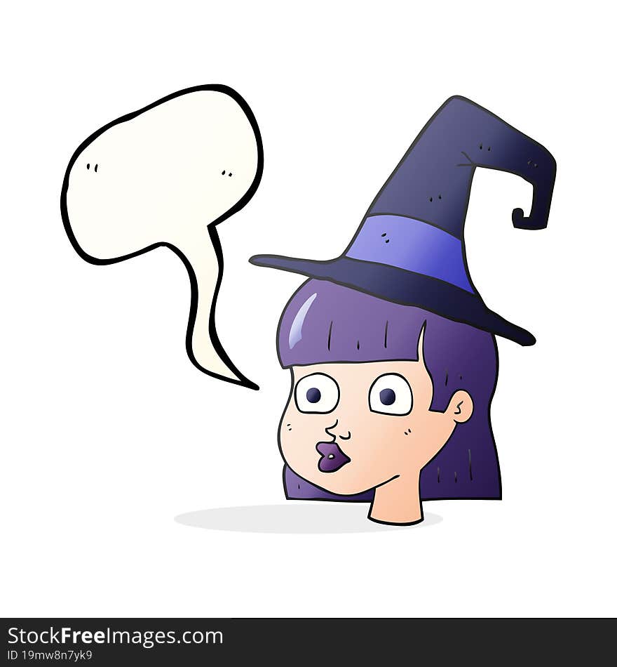 Speech Bubble Cartoon Witch