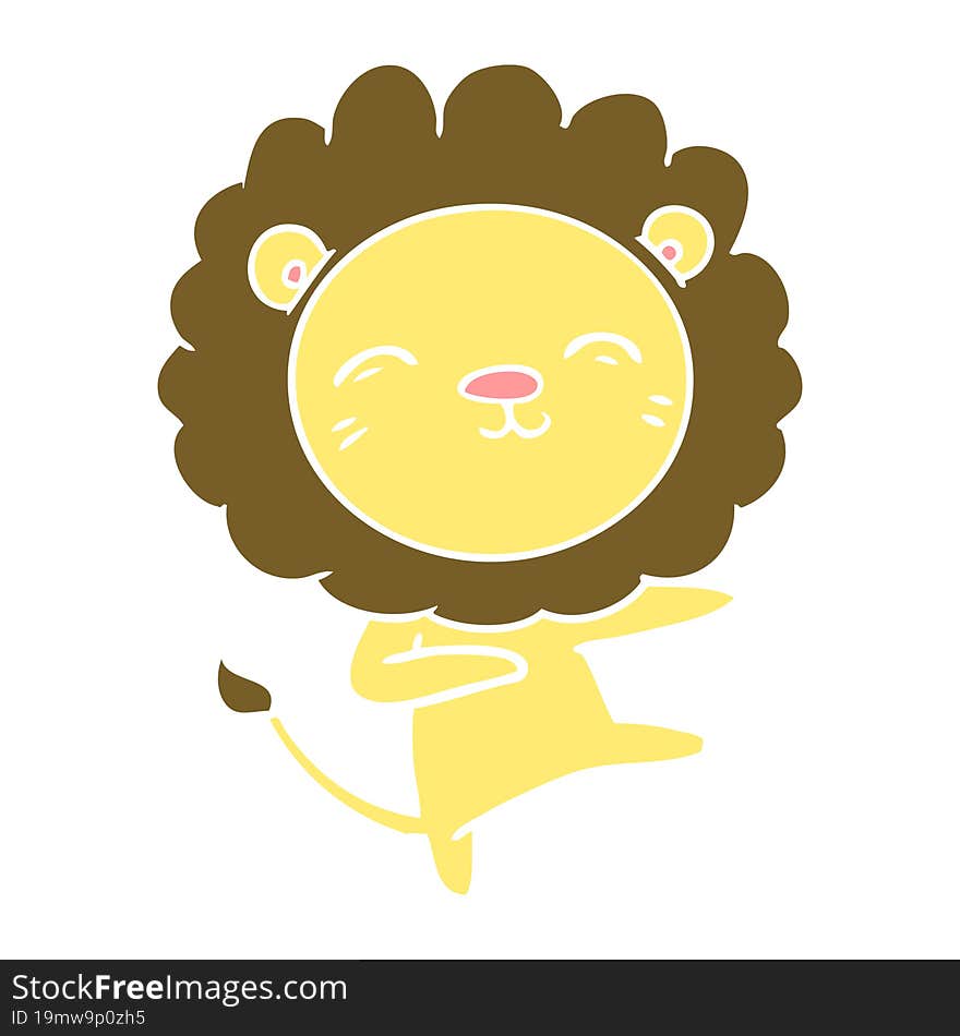 flat color style cartoon lion