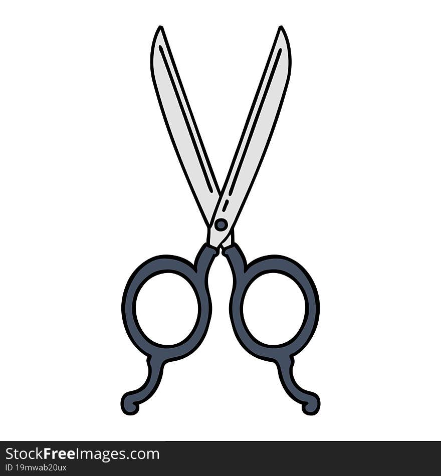 Traditional Tattoo Of Barber Scissors