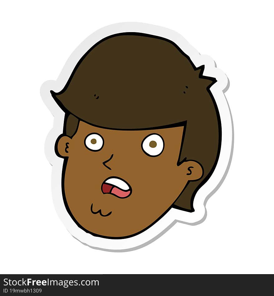 sticker of a cartoon man with big chin