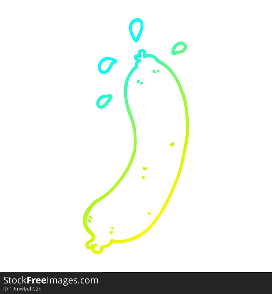 Cold Gradient Line Drawing Cartoon Sausage