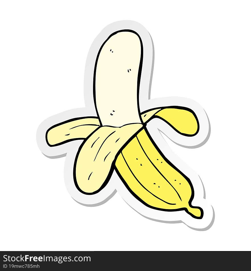 sticker of a cartoon banana