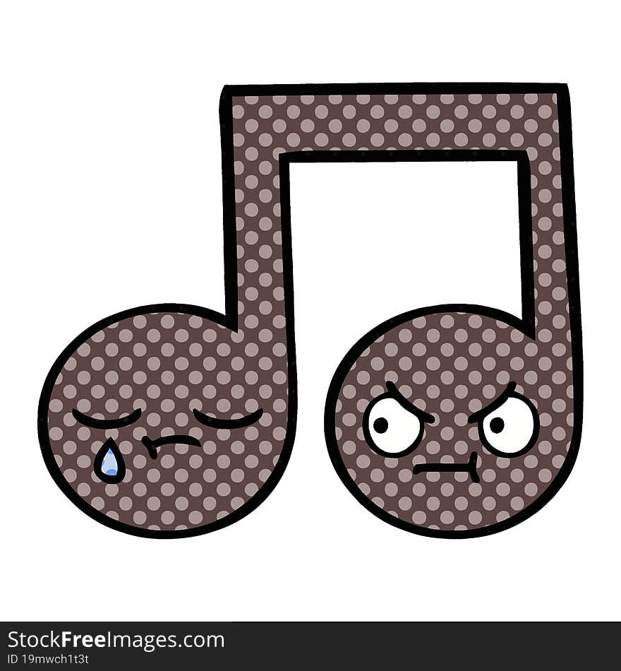 comic book style cartoon musical note