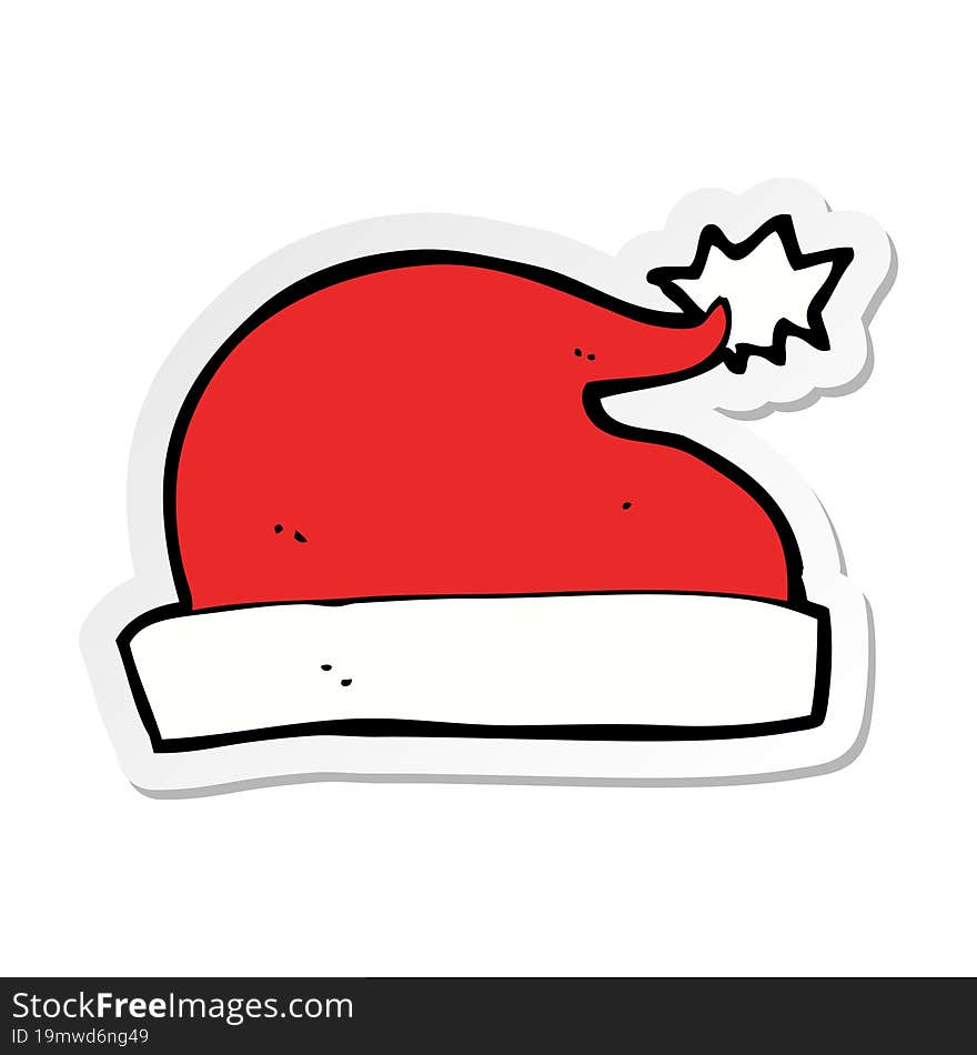 sticker of a cartoon santa hat