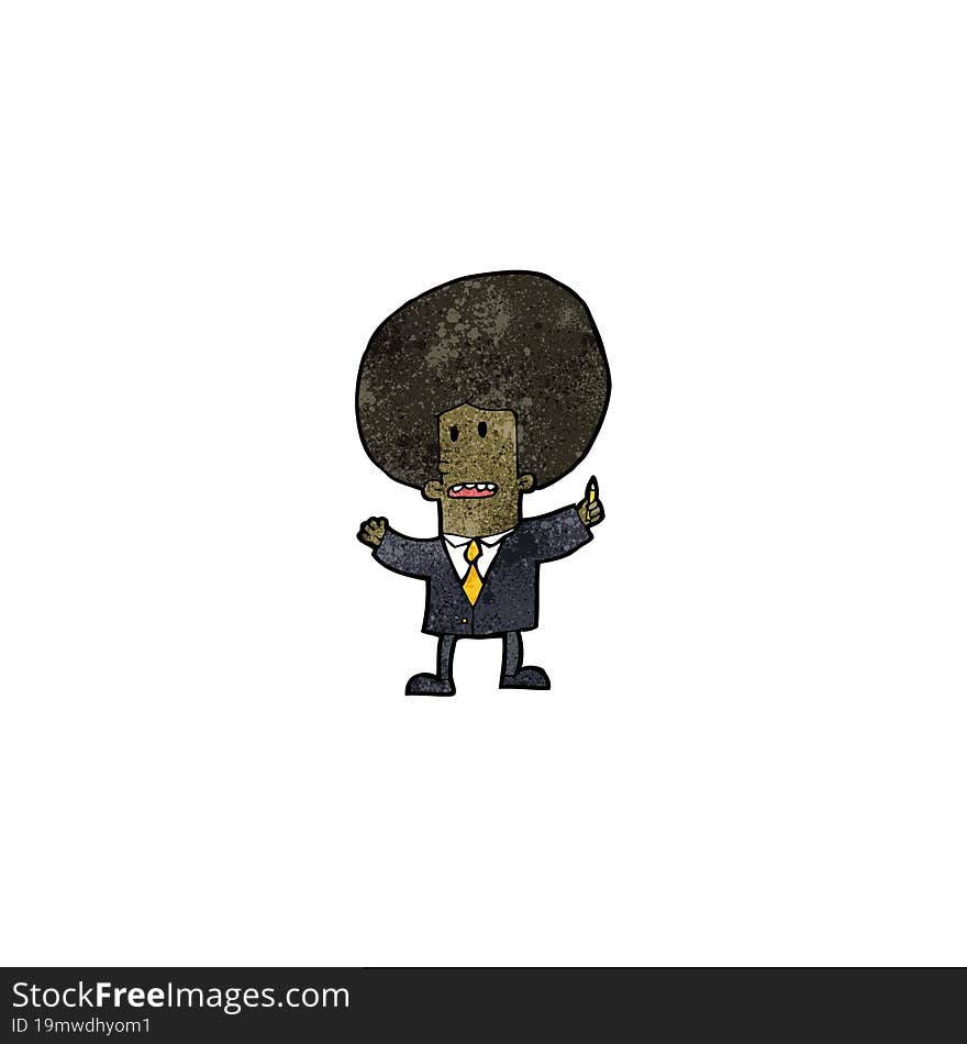 cartoon businessman with big hair