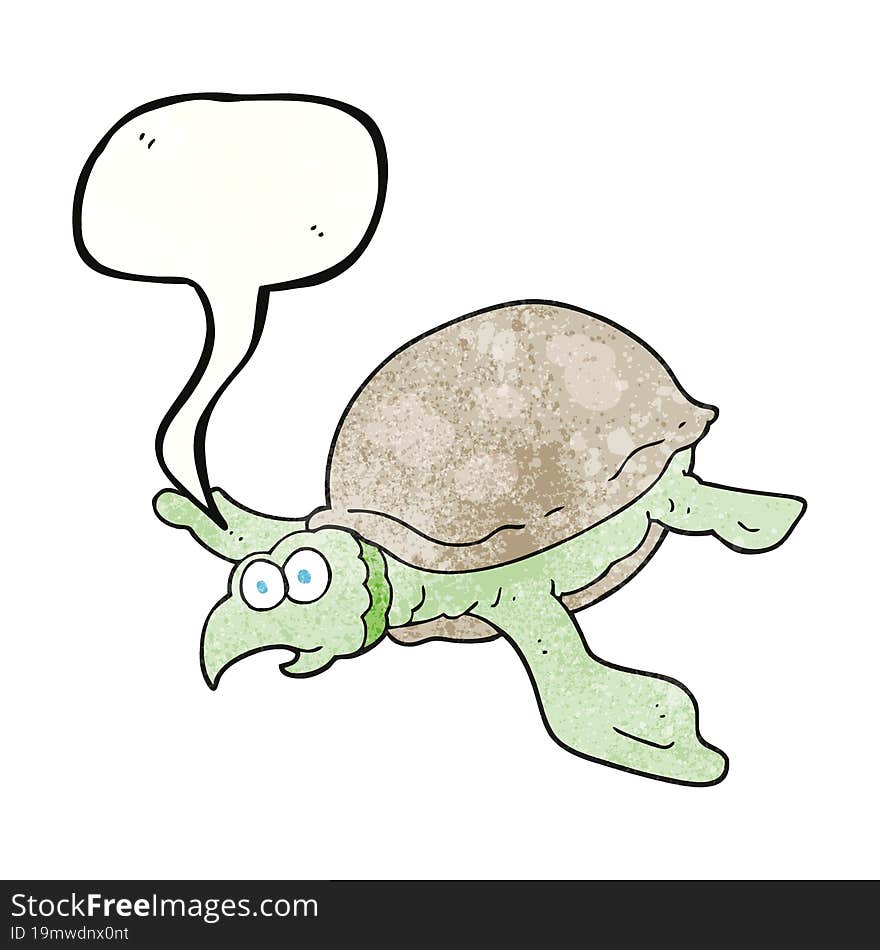 speech bubble textured cartoon turtle