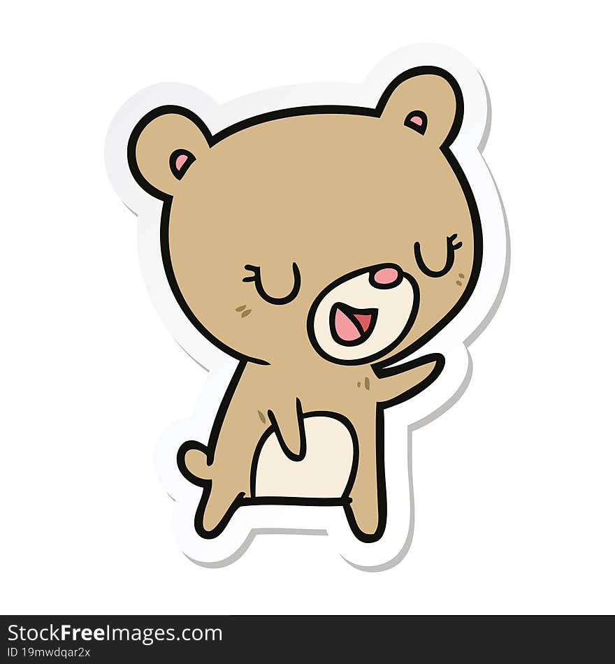 sticker of a cartoon bear