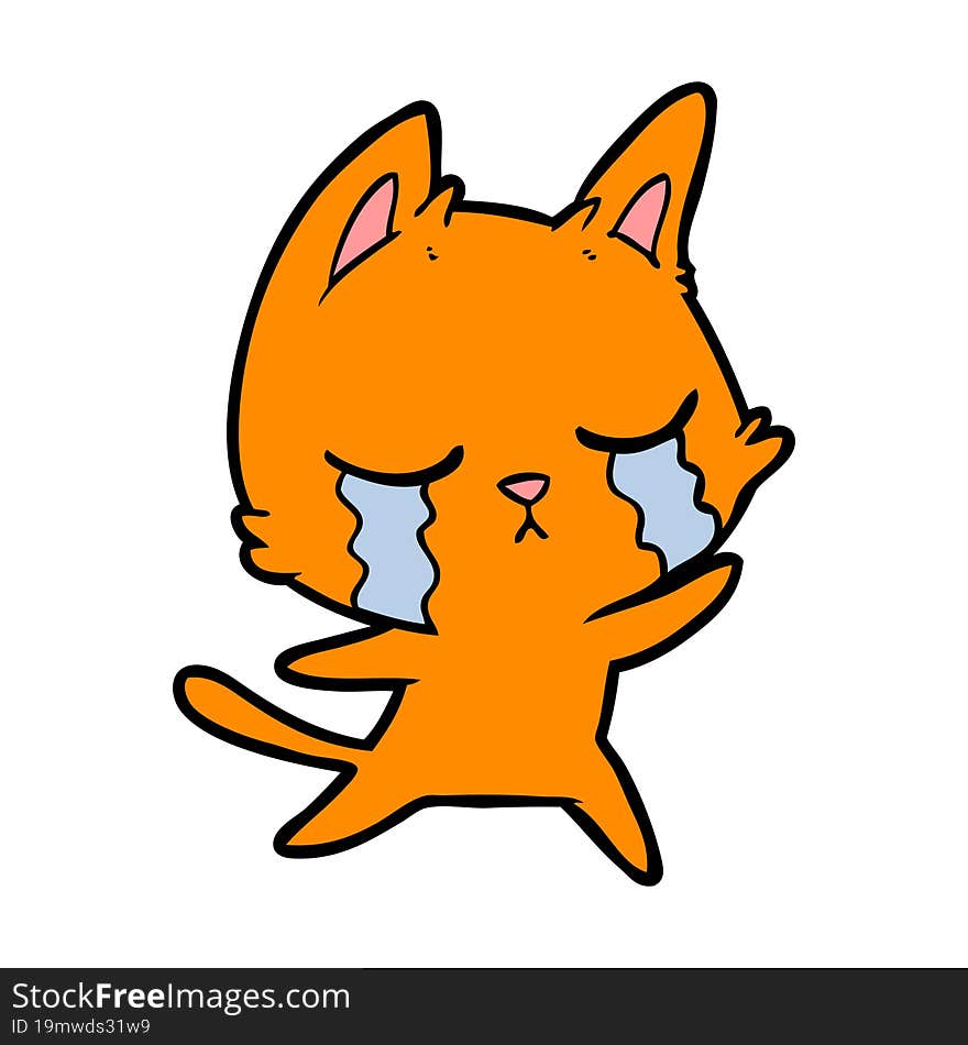 crying cartoon cat. crying cartoon cat