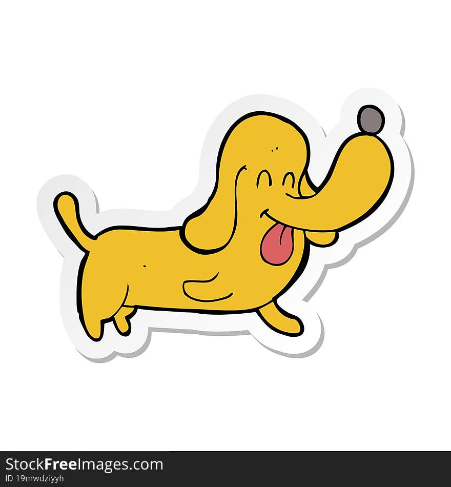 sticker of a cartoon happy dog