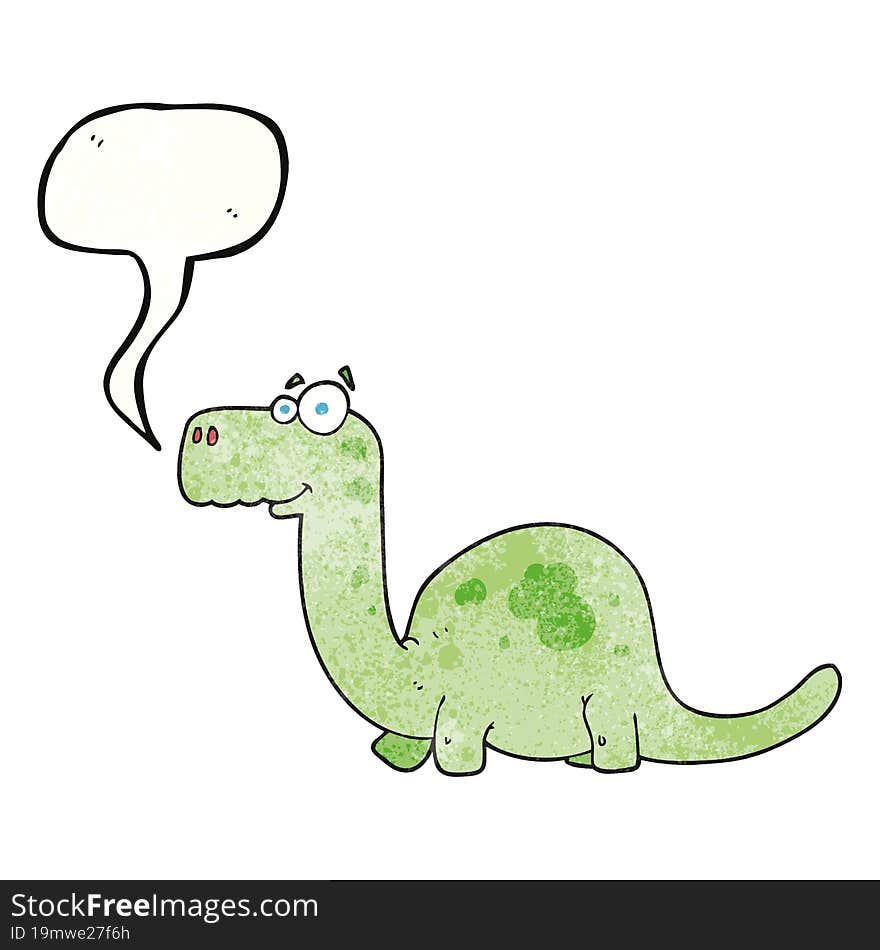 speech bubble textured cartoon dinosaur