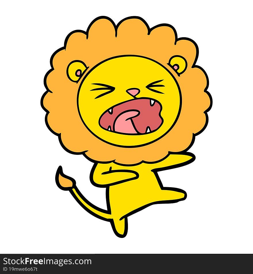 cartoon angry lion. cartoon angry lion