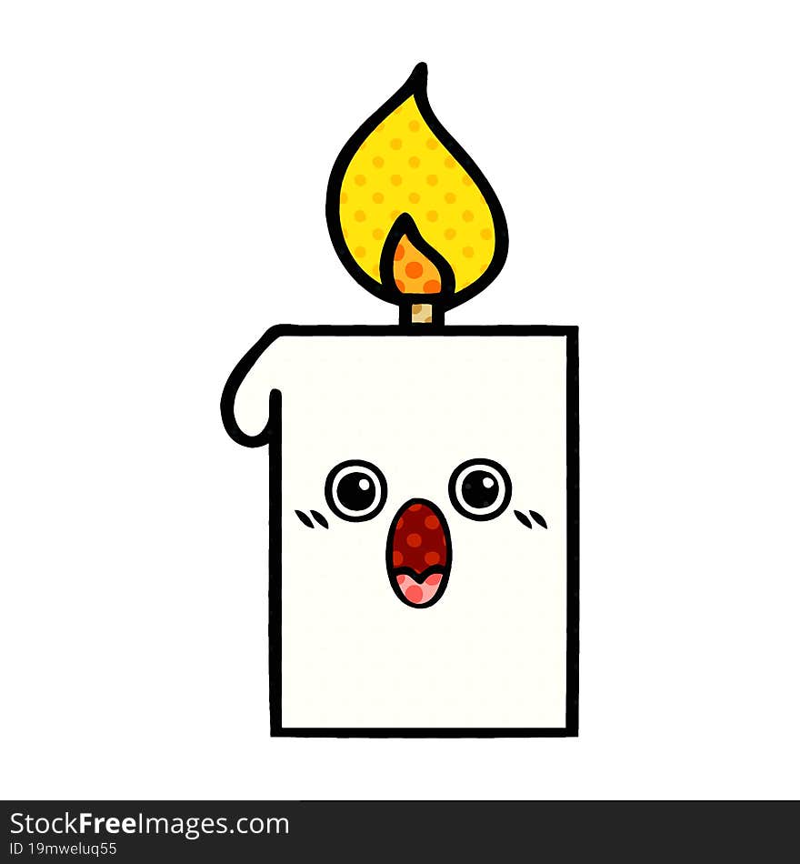 comic book style cartoon lit candle