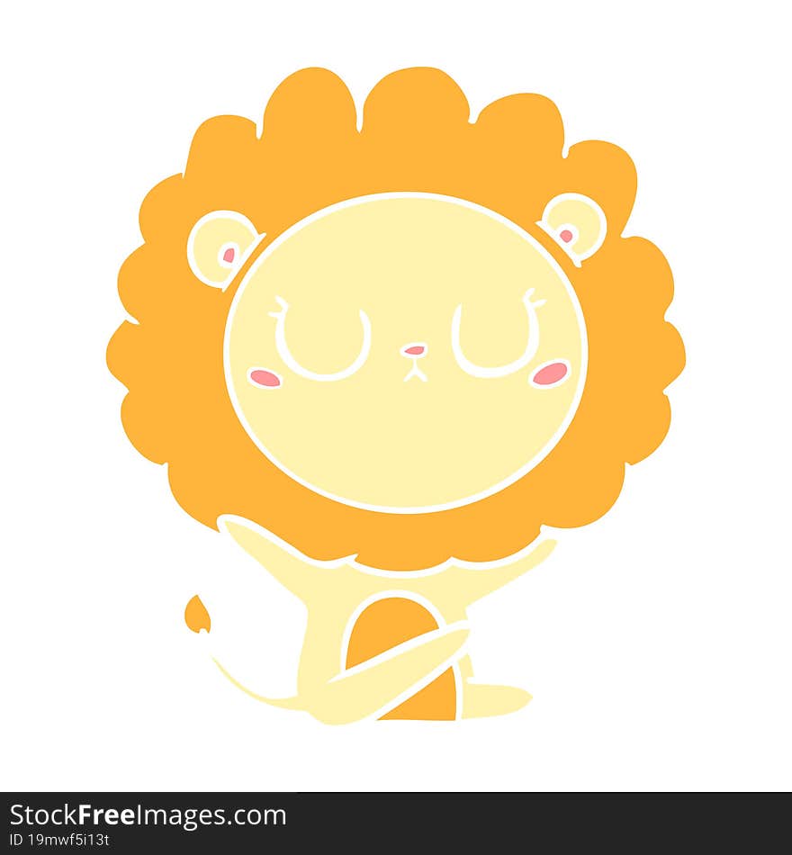 flat color style cartoon lion