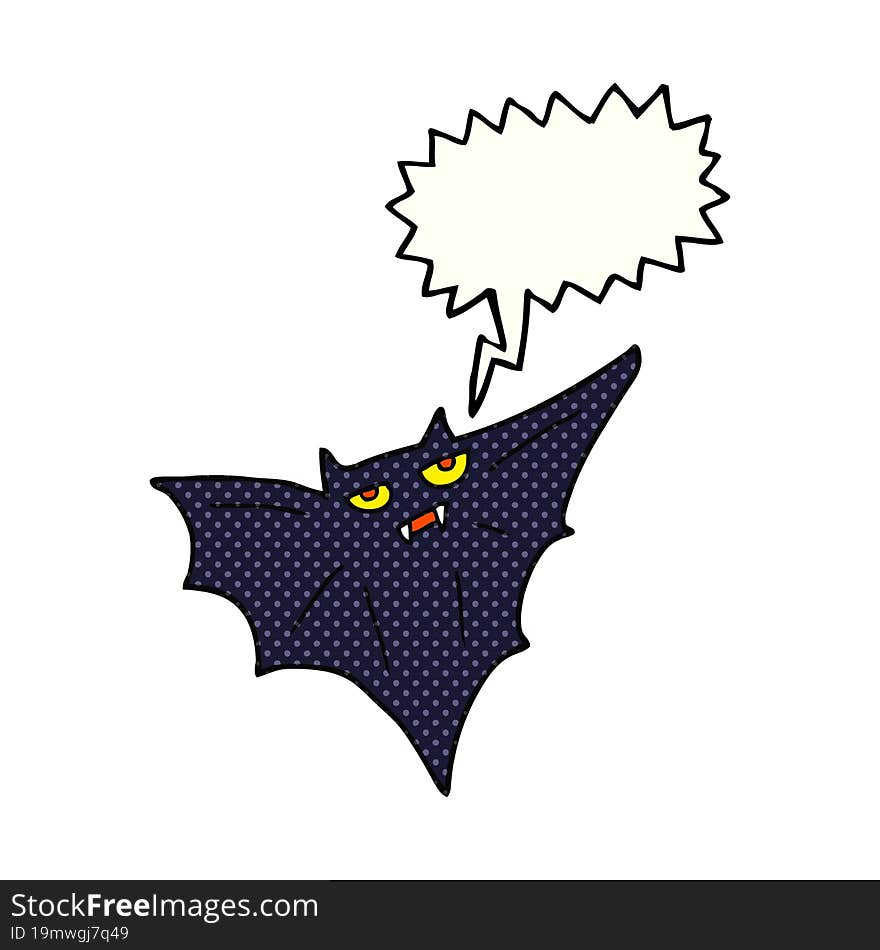 Comic Book Speech Bubble Cartoon Halloween Bat